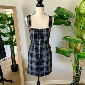 Black plaid mini dress